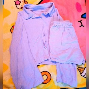Purple Soft Pajama Short Set